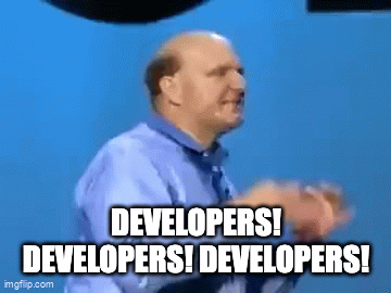 Steve Ballmer chanting 'Developers'